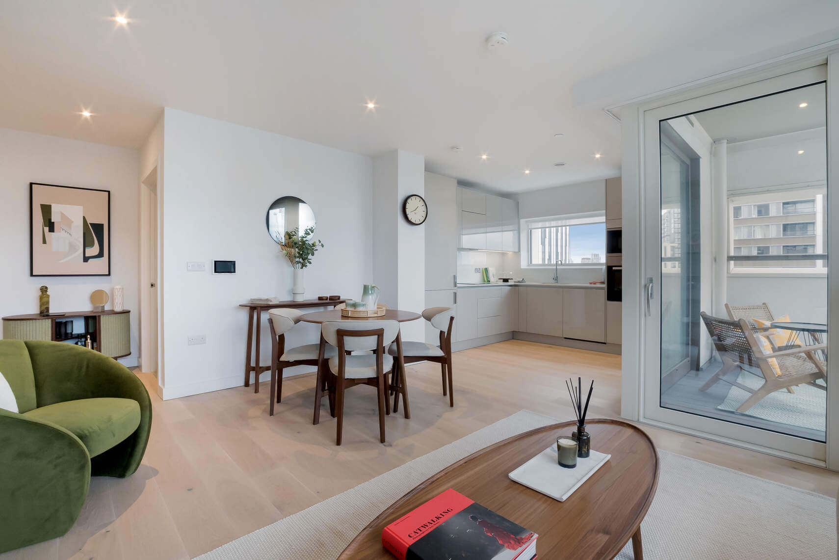 Interior living room of the new West Grove show home at Elephant Park