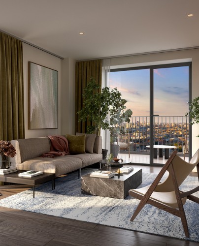 The living room of a Park and Sayer flat