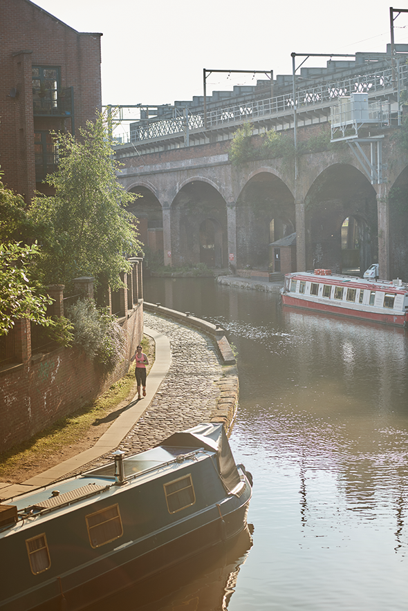 Canal side apartments at new builds in Manchester