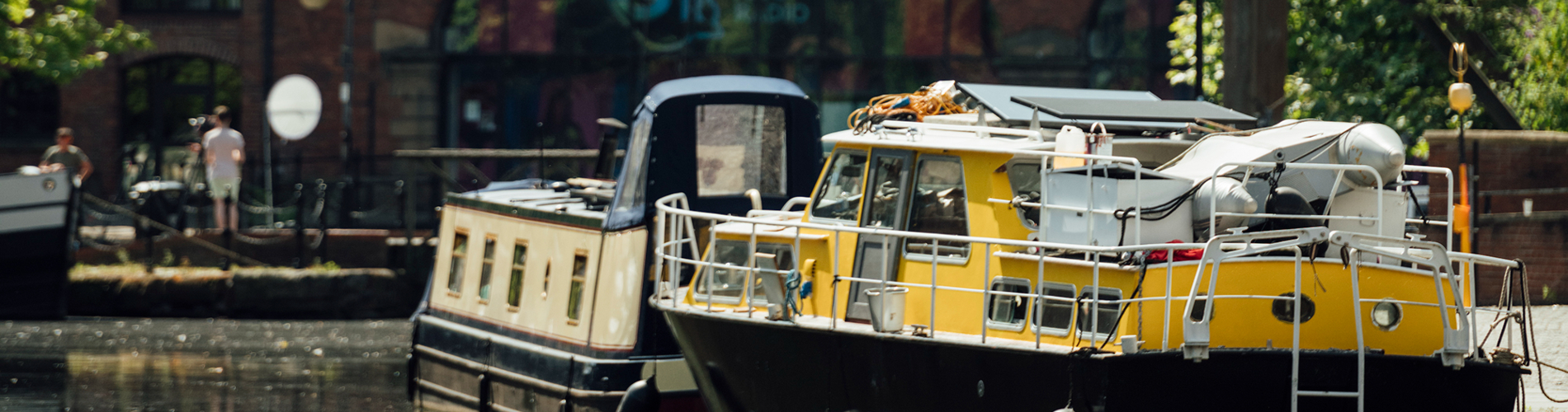 A canal-side shot of Manchester Castlefield